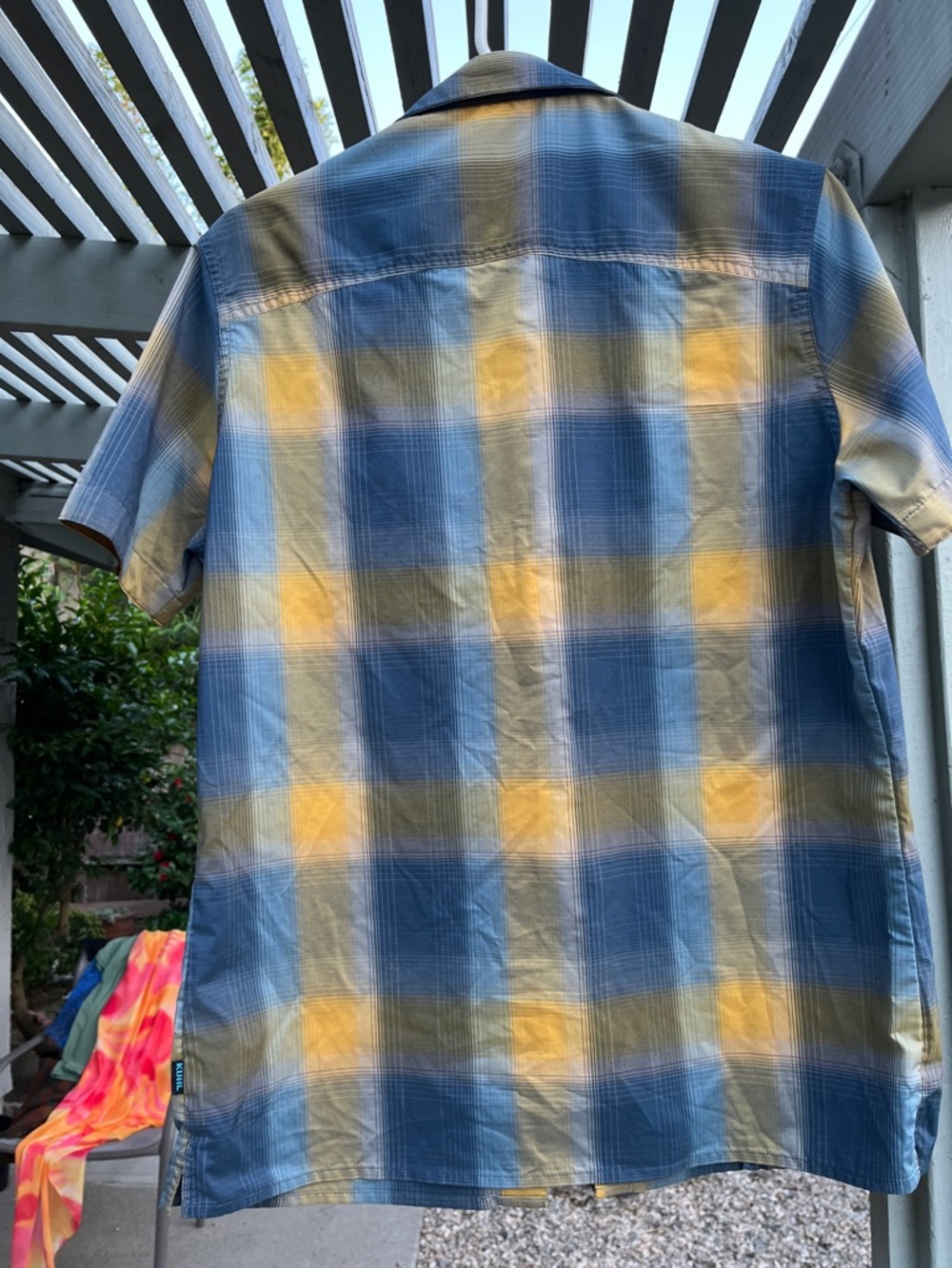KÜHL Men's Blue and  Mustard Yellow Outdoor Button Front Shirt Size S - Picture 6 of 10